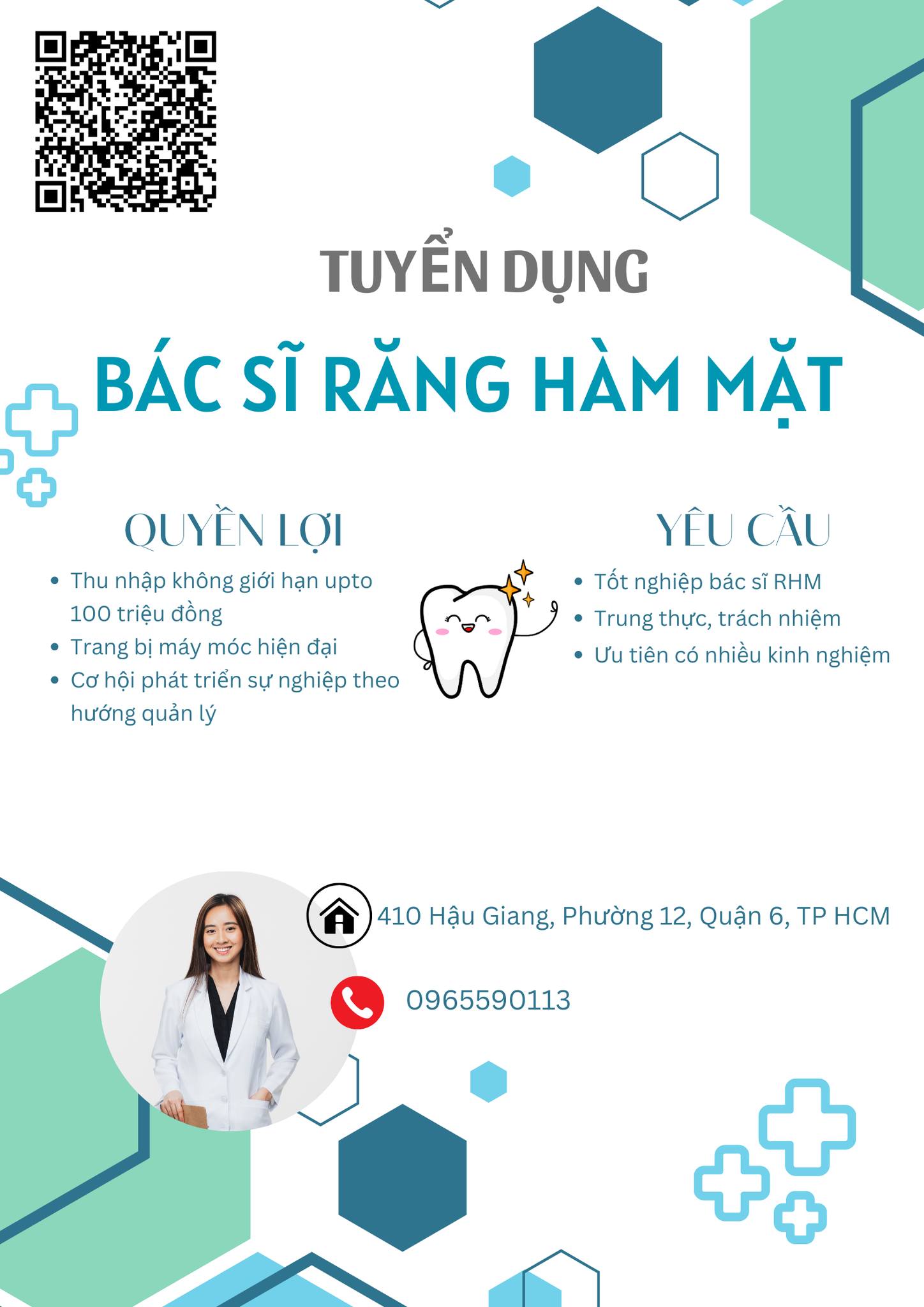 NHA KHOA TUYỂN DỤNG 👉  BÁC SĨ RĂNG HÀM MẶT