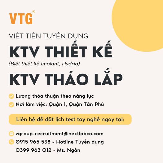  VIỆT TIÊN TUYỂN DỤNG KỸ THUẬT VIÊN