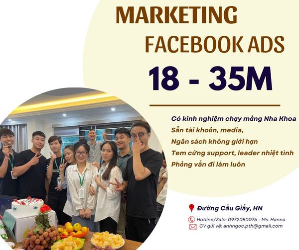  Mình tìm 1 bạn Facebook Ads Nha Khoa về chạy cùng Team