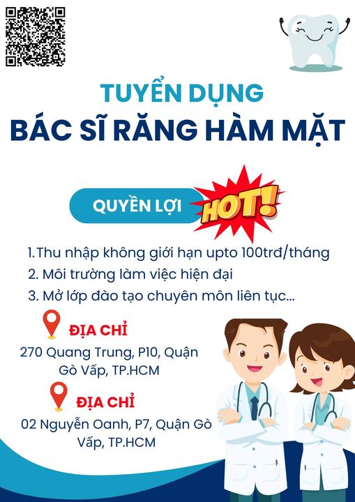📢 📢 HỆ THỐNG NHA KHOA TUYỂN DỤNG BÁC SĨ RHM
