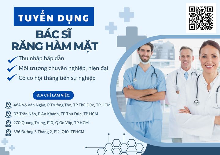 Ứng tuyển Job ngon – Pass phỏng vấn – Đi làm ngay! Vị trí: BÁC SĨ RĂNG HÀM MẶT