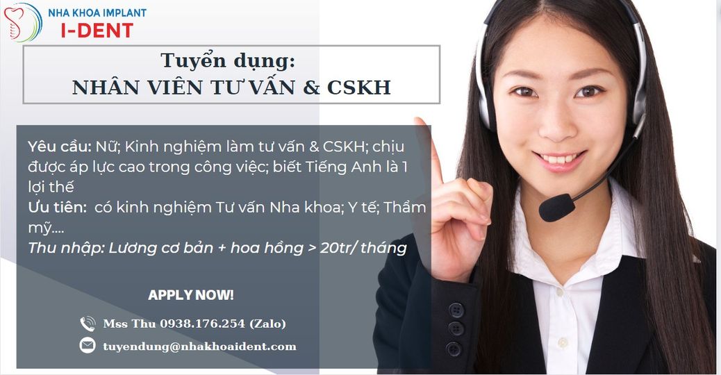 TUYỂN DỤNG: NHÂN VIÊN TƯ VẤN &amp; CSKH (Nữ)