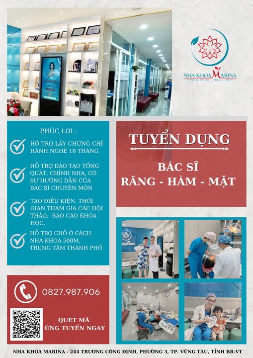 TUYỂN DỤNG BÁC SĨ NHA KHOA SỐ LƯỢNG: 3