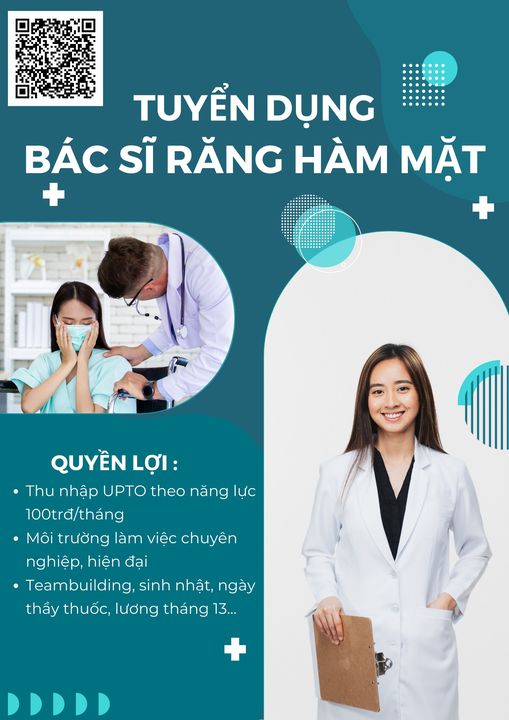 Cơ hội trở thành BÁC SĨ RĂNG HÀM MẶT tại hệ thống nha khoa với quyền lợi siêu hấp dẫn