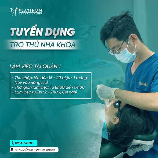 CẦN TUYỂN TRỢ THỦ NHA KHOA LÀM VIỆC TẠI QUẬN 1