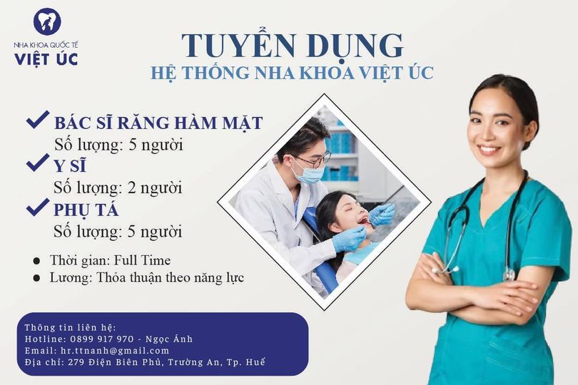 Hệ Thống Nha Khoa Quốc Tế Việt Úc đang tuyển dụng nhân sự