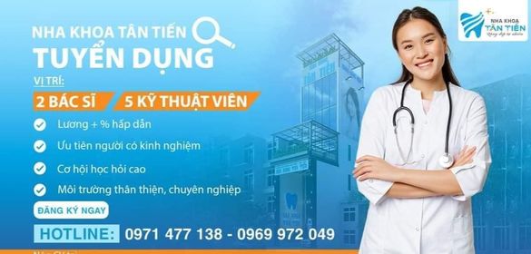 Nha khoa khu vực Diễn Châu, Nghệ An cần tuyển dụng một số vị trí sau: - BÁC SĨ RHM: 2 người - KTV, phụ tá nha khoa: 10 người. - Chăm sóc khách hàng: 2 người.