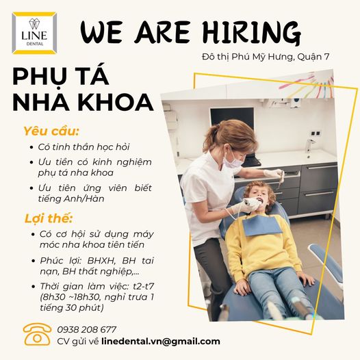 Nha khoa Line Dental tuyển dụng phụ tá: