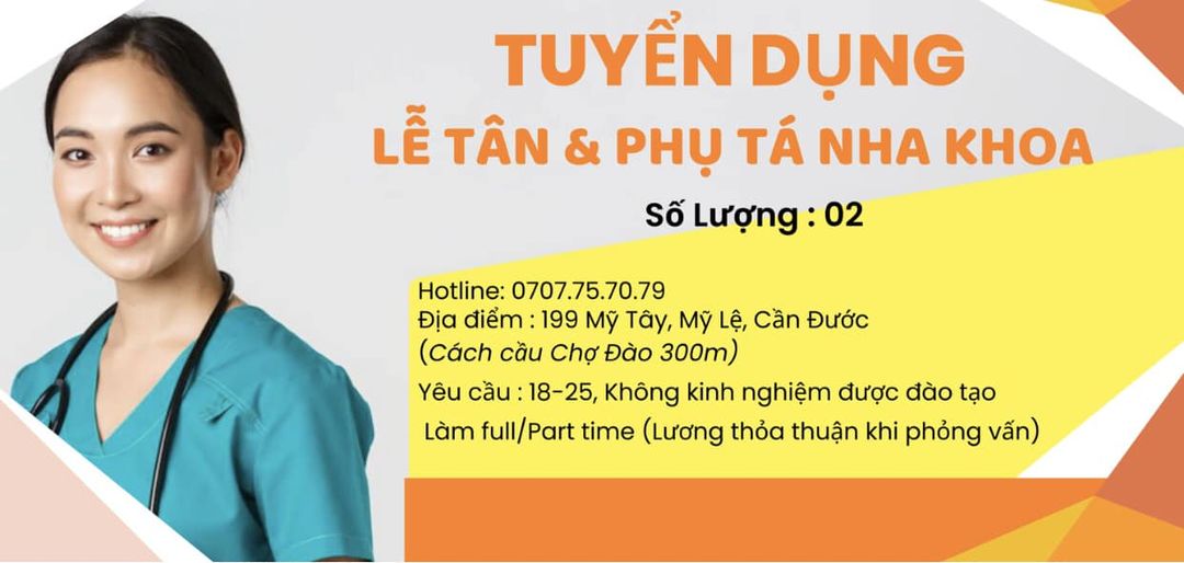 Nha Khoa Thành Phát tuyển dụng nhân sự 01 lễ tân, 01 phụ tá