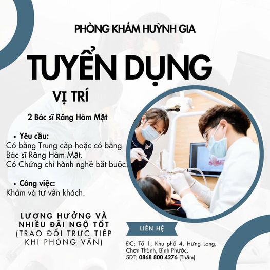 NHA KHOA CẦN TUYỂN 2 BÁC SĨ 