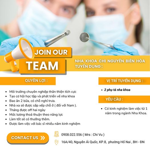 NHA KHOA CHI NGUYÊN - BIÊN HOÀ THÔNG BÁO TUYỂN DỤNG