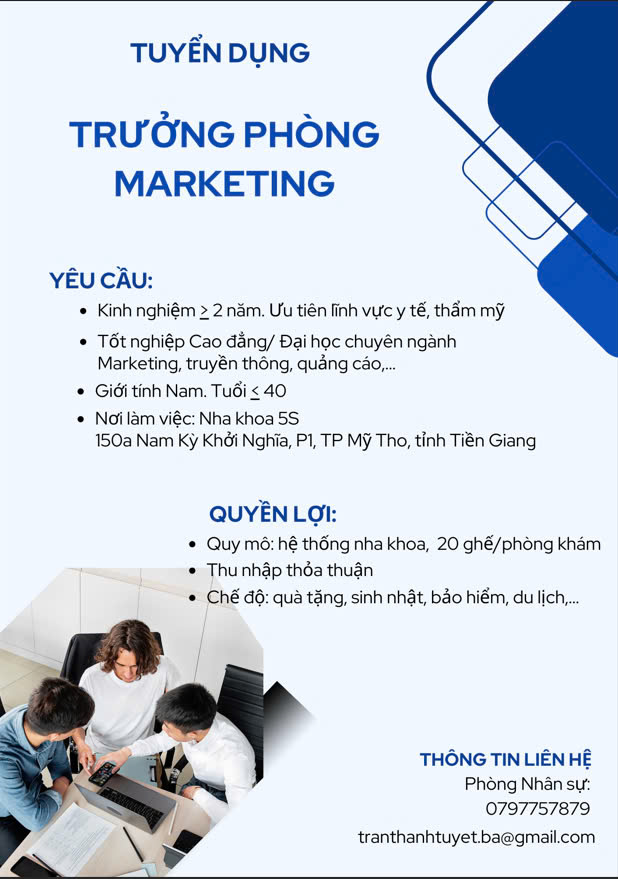 [TIỀN GIANG - LONG AN] TUYỂN DỤNG TRƯỞNG PHÒNG MARKETING