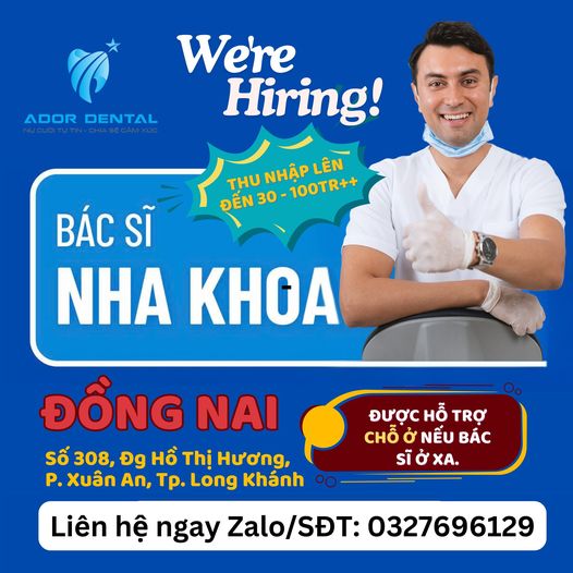 TUYỂN BÁC SĨ ĐIỀU TRỊ - HỆ THỐNG NHA KHOA ADOR