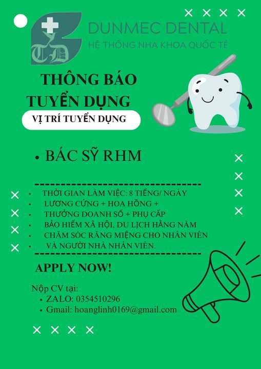 Nha khoa Dunmec Dental [HCM-Phú Nhuận] Tuyển dụng: