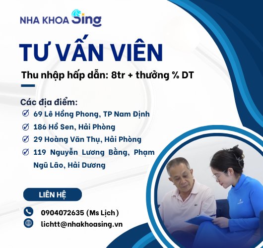 Chuỗi phòng khám Nha khoa bên mình cần tuyển gấp các bạn Tư vấn viên