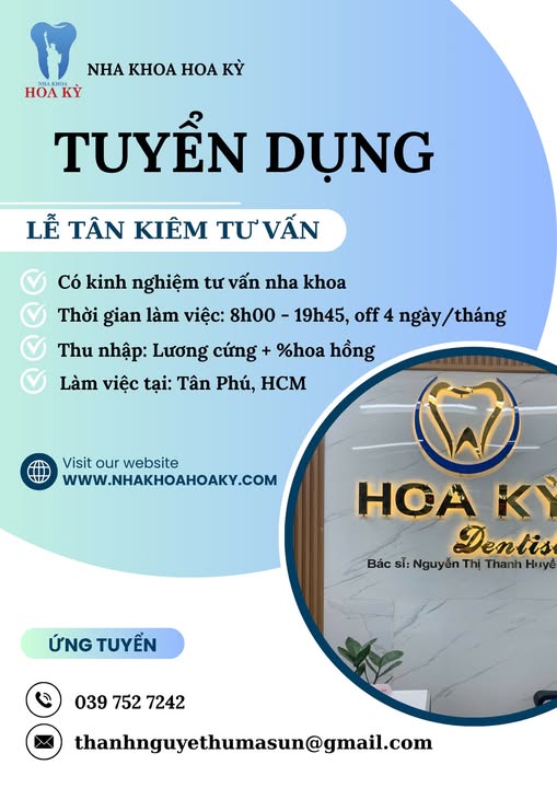 Tuyển dụng tư vấn viên nha khoa