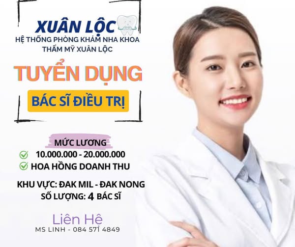 Tuyển dụng: Cần tuyển điều trị, đứng phòng