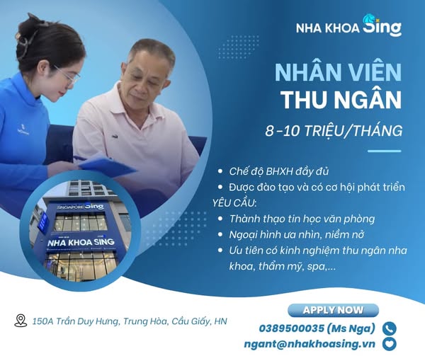 Bạn đang tìm kiếm một công việc ổn định, thu nhập tốt ngay tại trung tâm Thành phố Hà Nội