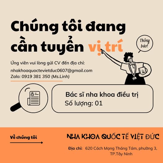CƠ HỘI VIỆC LÀM HẤP DẪN TẠI NHA KHOA QUỐC TẾ VIỆT ĐỨC