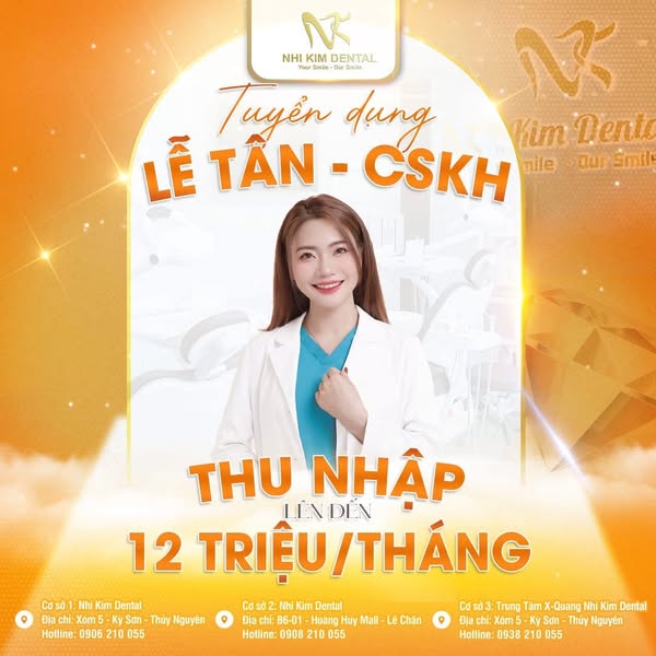 NHI KIM DENTAL TUYỂN DỤNG - THAM GIA ĐỘI NGŨ CHUYÊN NGHIỆP CÙNG CHÚNG TÔ