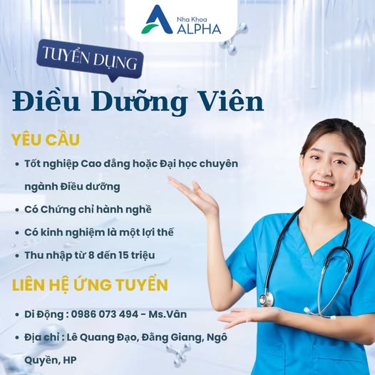 PHÒNG KHÁM NHA KHOA ALPHA CẦN TUYỂN