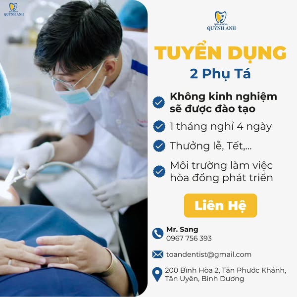 Do nhu cầu phát triển nên chúng tôi cần tuyển : Vị trí: điều trị tổng quát