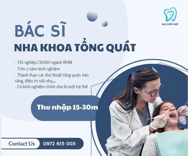  Nha khoa Nụ cười Việt - Chiêu mộ - Part time/Full time