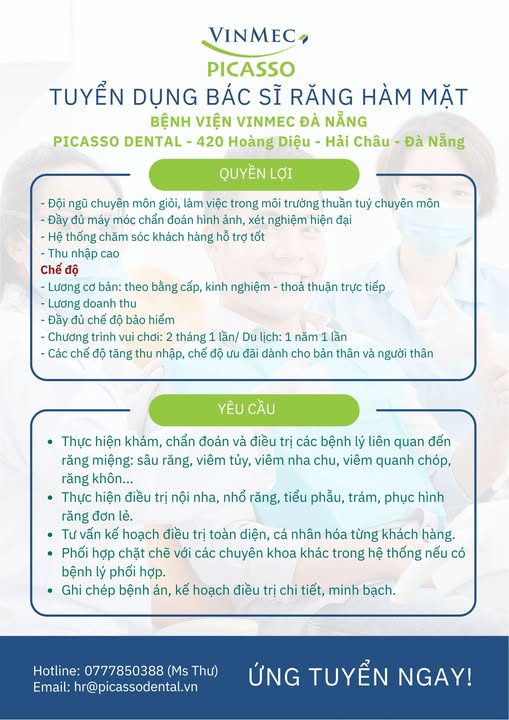 CẦN TUYỂN BÁC SĨ RĂNG HÀM MẶT