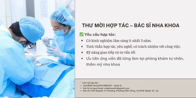 TUYỂN DỤNG BÁC SĨ NHA KHOA – CHI NHÁNH SÀI GÒN