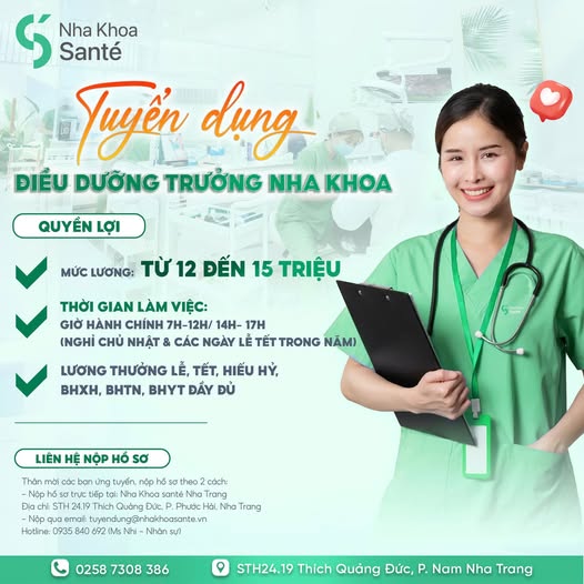 Tuyển Dụng Điều Dưỡng Trưởng Nha Khoa - Nha Trang