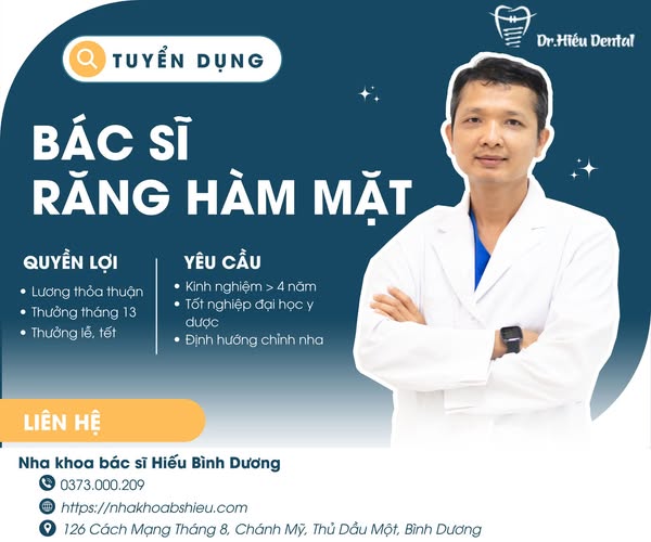 TUYỂN DỤNG BÁC SĨ RĂNG HÀM MẶT – NHA KHOA BÁC SĨ HIẾU