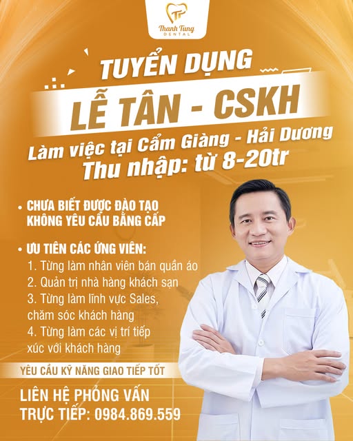 𝐓𝐔𝐘𝐄̂̉𝐍 𝐃𝐔̣𝐍𝐆💥 ✅ 𝑽𝒊̣ 𝒕𝒓𝒊́: –  Lễ Tân CSKH