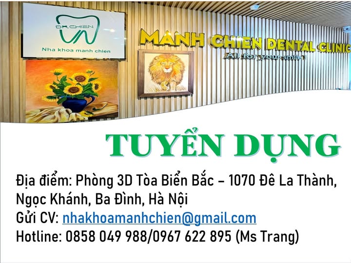 TUYỂN DỤNG PHỤ TÁ NHA KHOA MẠNH CHIẾN