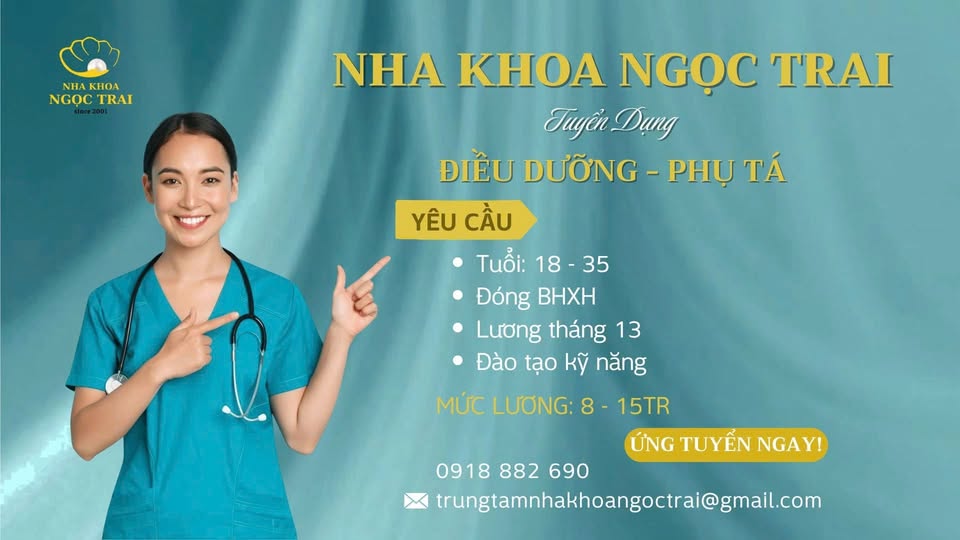 TUYỂN PHỤ TÁ CHO NHA KHOA