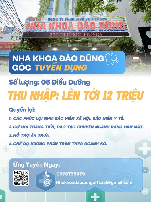 Tuyển 05 Phụ Tá Nha Khoa / Điều Dưỡng (Nam &amp; Nữ)