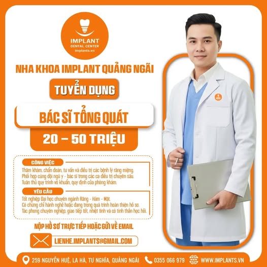 TUYỂN GẤP: BÁC SĨ TỔNG QUÁT (Toàn thời gian) 