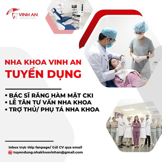NHA KHOA VINH AN  TUYỂN DỤNG PHỤ TÁ NHA KHOA